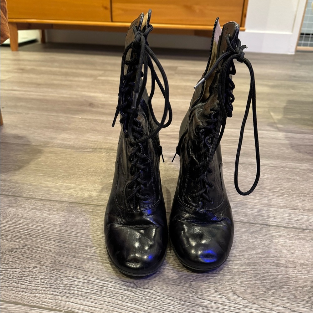 Black Lace-Up Women's Boots